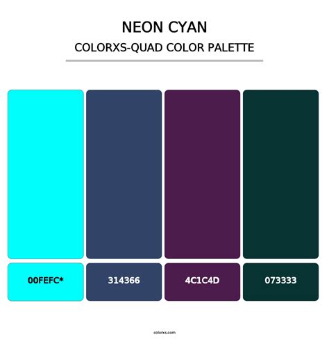 Neon Cyan color palettes - colorxs.com