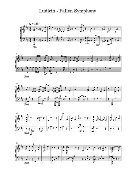 Fallen Symphony Piano Sheet Music For Piano Solo