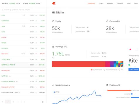 zerodha kite dashboard - Trade Brains