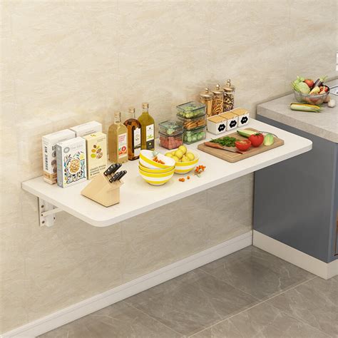 Wall-Mounted Folding Table Board Wall-Mounted Dining Table Household Solid Wood Wall-Mounted ...