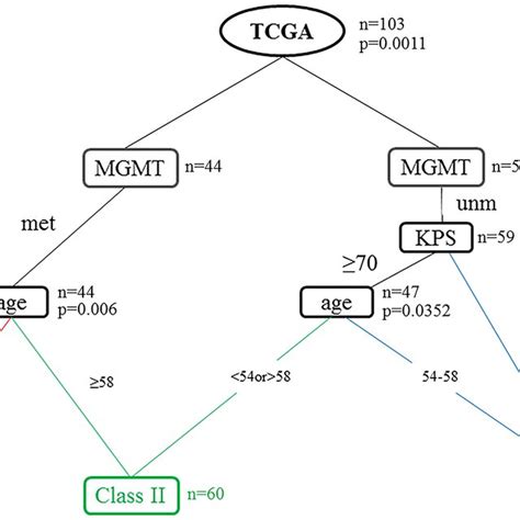 Recursive Partitioning Analysis Rpa Tree For The 103 Patients In The