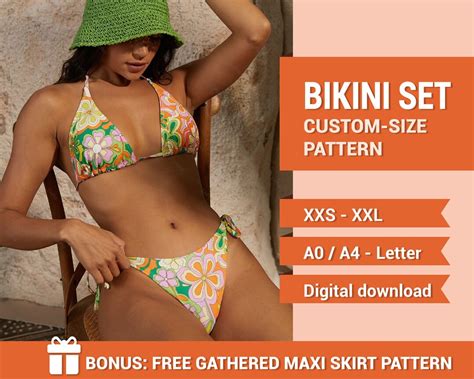 Bikini Sewing Pattern Swimsuit Plus Size Digital PDF Bikini One