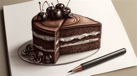 Chocolate Cake Drawing Of A Piece Backgrounds | JPG Free Download - Pikbest