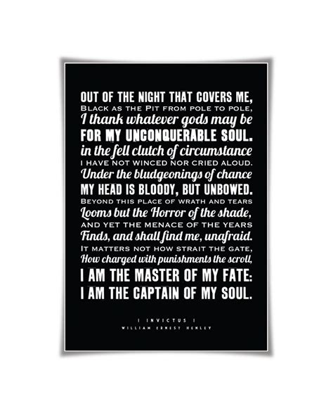 Invictus I Am The Master Of My Fate Invictus Poem