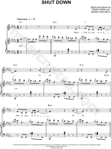 Blackpink Shut Down Sheet Music In Bb Minor Download And Print Sku Mn0264965