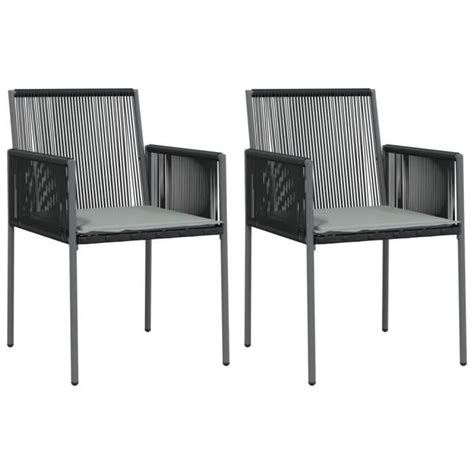 Zerodis Chaises De Jardin Et Coussins Lot De 2 Noir 54x60 5x83 5 Cm