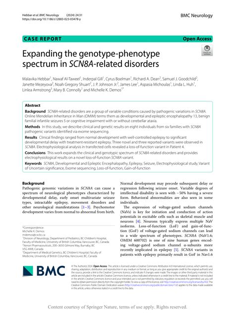 PDF Expanding The Genotype Phenotype Spectrum In SCN8A Related Disorders