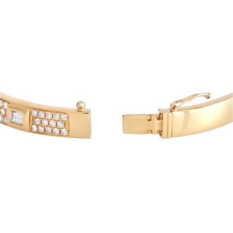 Lb Exclusive 18k Yellow Gold 276ct Diamond Bangle Bracelet For Sale At
