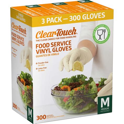 Clear Touch Food Service Vinyl Gloves Medium Ct Walmart