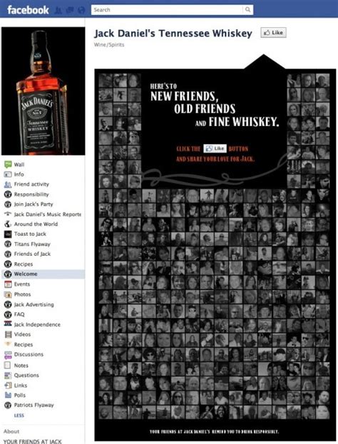 The Facebook Page For Jack Daniels Tennessee Whiskey