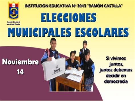 Elecciones Municipio Escolar 3043 Ramón Castilla Miembros De Mesa