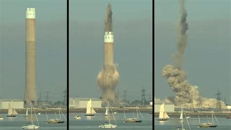 Controlled Explosion To Demolish Power Station Chimney In UK YouTube