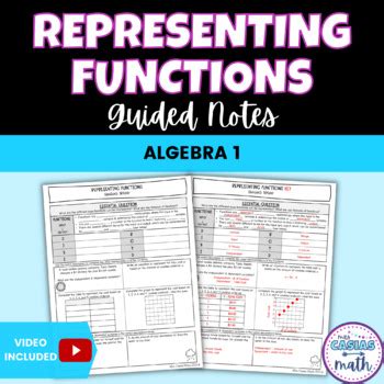 Representing Functions Guided Notes Lesson Algebra By Mrscasiasmath