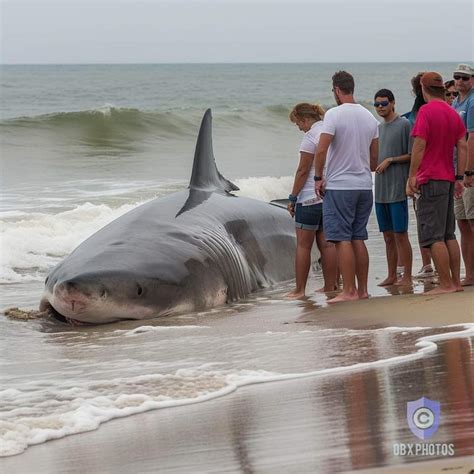 Descubrimiento asombroso Enorme gran tiburón blanco encontrado varado