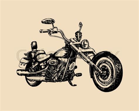 Vector hand drawn classic chopper for ... | Stock vector | Colourbox