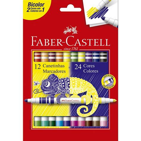 Canetinha Bicolor Canetinhas Cores Faber Castell Shopee Brasil