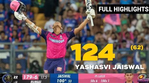 Yashasvi Jaiswal Century Yashasvi Jaiswal Batting Highlights Mi Vs