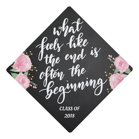 Floral Chalkboard Graduate Handwritten Script Graduation Cap Topper Zazzle Graduation Cap