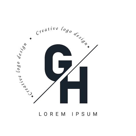 Diseño del logotipo de la letra gh con un corte creativo diseño