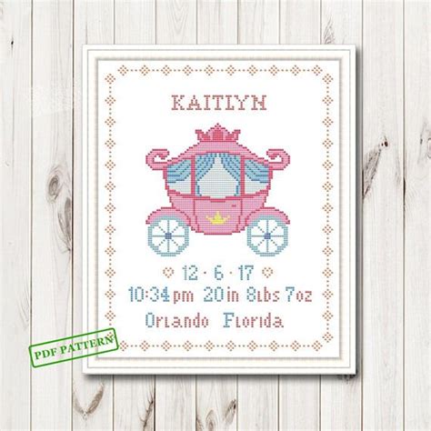 Baby Cross Stitch Pattern Pdf Birth Sampler Birth Announcement Etsy