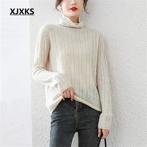 Xjxks 100 Pure Wool Sweater Women S Pullover 2022 Autumn And Winter