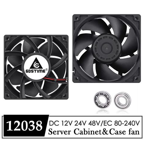 GDSTIME 120MM Fan 12038 120mm X 38mm Computer Case Fan 12V 24V Dual