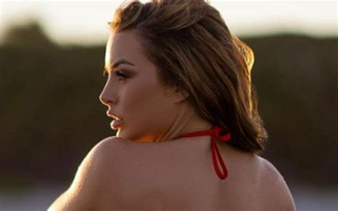 Mandy Rose Is Enjoying The Golden Hour In Mind Blowing Red Bikini Beach Photo