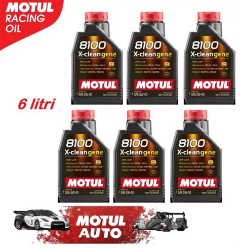 OLIO MOTORE MOTUL 6 Litri 8100 X Clean Gen2 5W40 Per Auto Rn 0710 0700