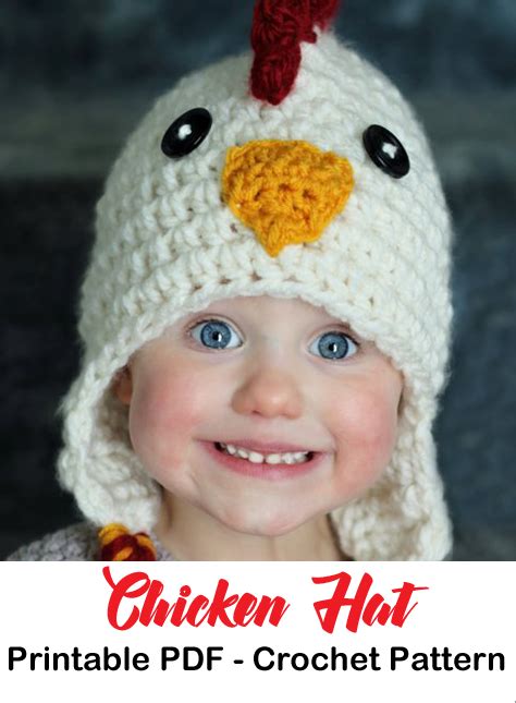 Adorable Chicken Hat Crochet Pattern