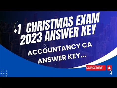 Plus One Christmas Exam Accountancy Ca Complete Answer Key Youtube