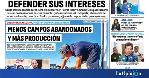 Diario La Opinión Austral tapa edición impresa del domingo 18 de ... 