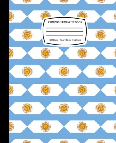 Argentina Flag Seamless Pattern Veteran Composition Notebook Journal