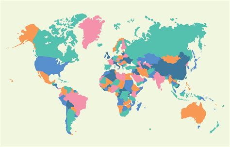 Vector Mapamundi Colores Mapa Mundial De Color Del Vector De Las Images Images