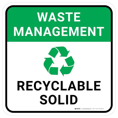 Waste Management Recyclable Solid Square Floor Sign