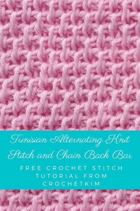 Tunisian Alternating Twisted Knit And Simple Stitch Crochet Stitch