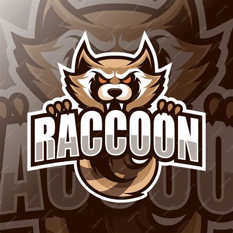 Premium Vector Raccoon Mascot Esport Logo