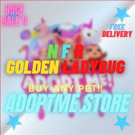 Roblox Adopt Me Nfr Golden Ladybug Neon Etsy