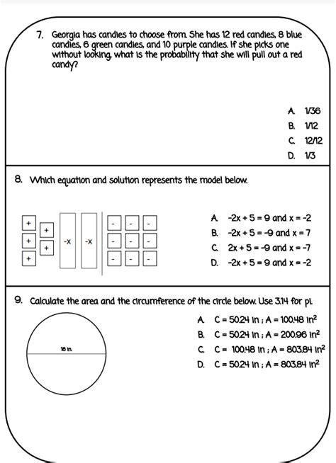 Th Grade Math End Of Year Staar Review With Helpful Hints Pages And