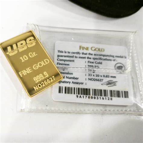 Jual Logam Mulia Emas Ubs 10 Gram Hadiah Mewah Cocok Buat Investasi