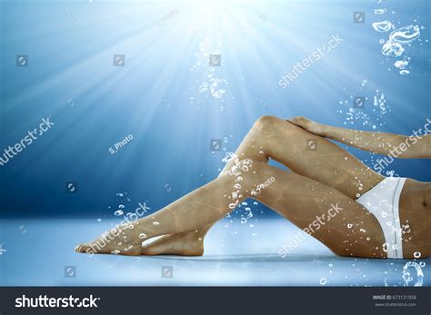 Slim Sexy Woman Bikini Water Splash Stock Photo 673131958 Shutterstock