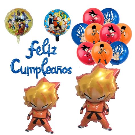 Set Globos Aluminio Globos L Tex Feliz Cumplea Os Dragon Ball Tu