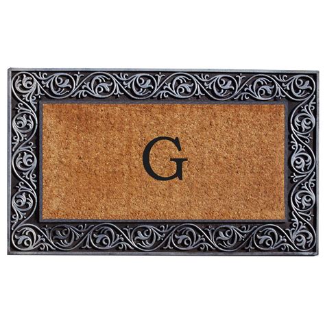 Home & More Prestige Silver Door Mat 18 in. x 30 in. Monogram G Door Mat-10002SILVG - The Home Depot