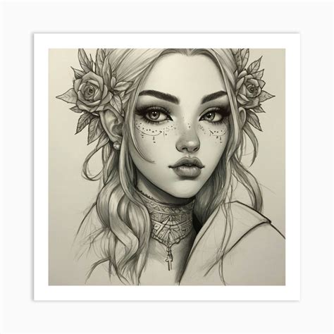 Gothic Girl Drawing Art Print by story - Fy