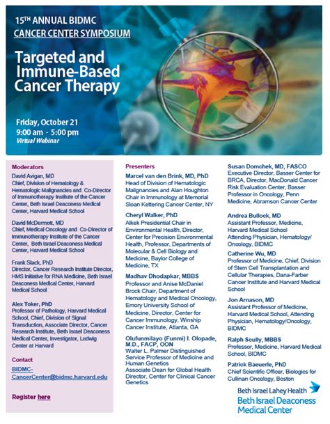 15th Annual BIDMC Cancer Center Symposium: Targeted and Immune-based ...