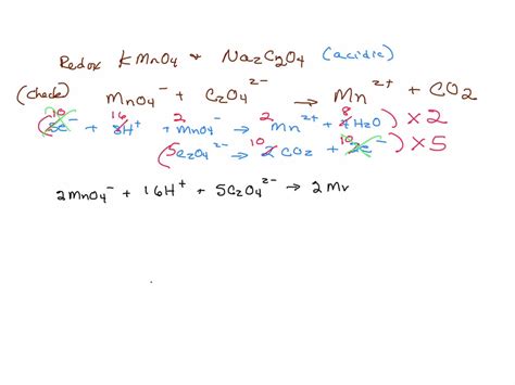 Solved Overall Redox Reaction Of Potassium Permanganate And Sodium Oxalate