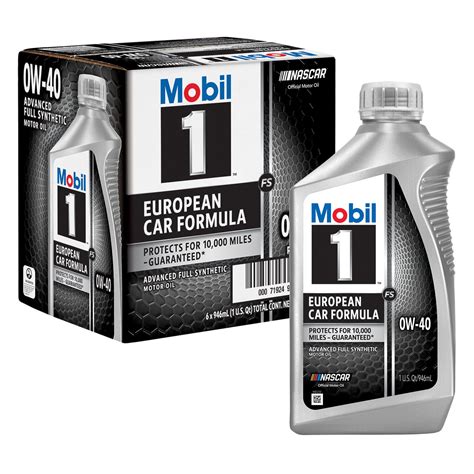 Mobil 1 FS European Car Formula Full Syn Oil 0W 40 1 Qt Case 6