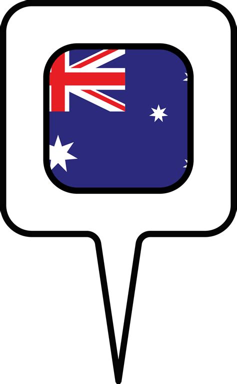 Australia flag Map pointer icon, square design. 23639696 PNG