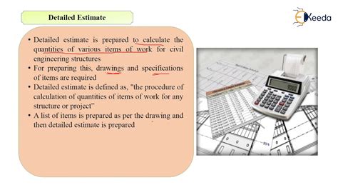 Detailed Estimate Purpose Of Detailed Estimates YouTube