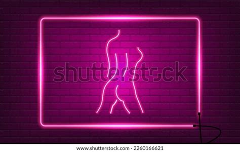 Neon Sign Nude Girl Silhouette Frame Stock Vector Royalty Free 2260166621 Shutterstock