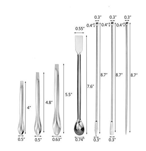 Juego De Esp Tulas Laboratorio Acero Inoxidable Microcuchara